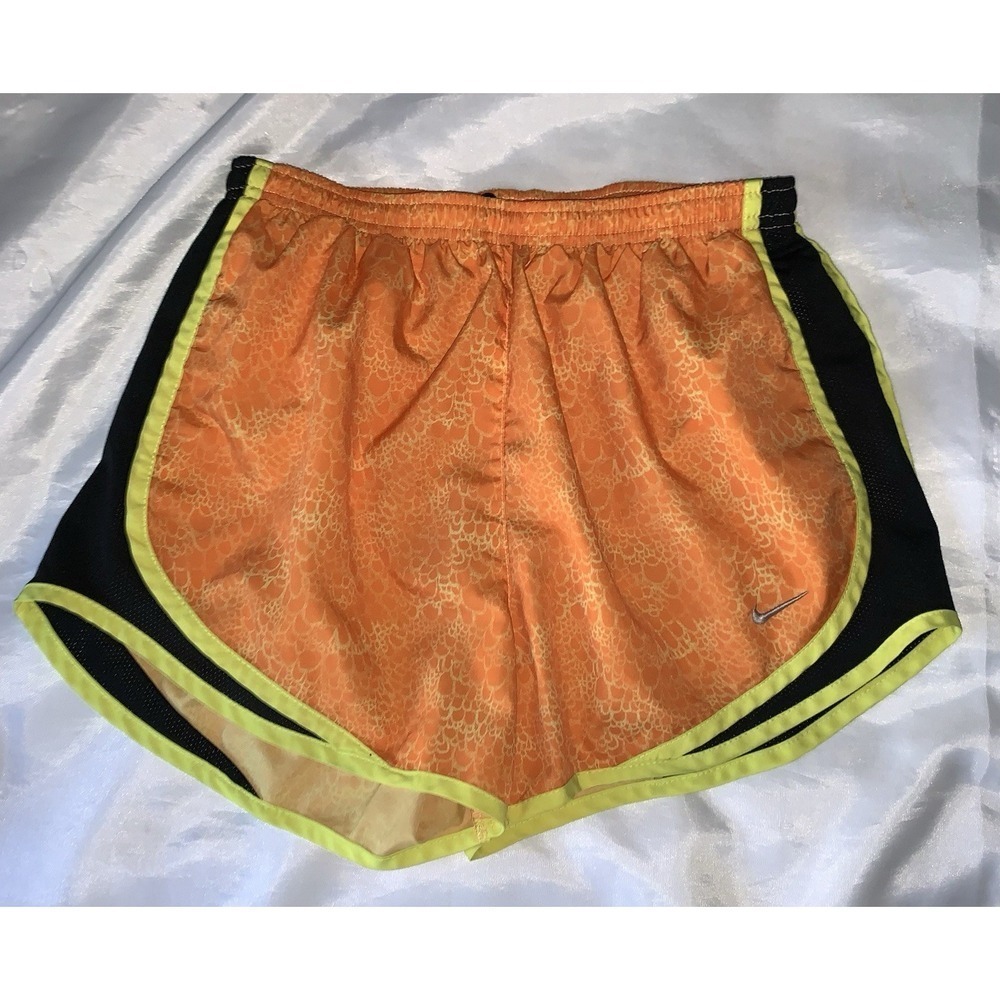Nike Dri-FIT Women's Size S Running Shorts Orange W/ Yellow & Black 2004